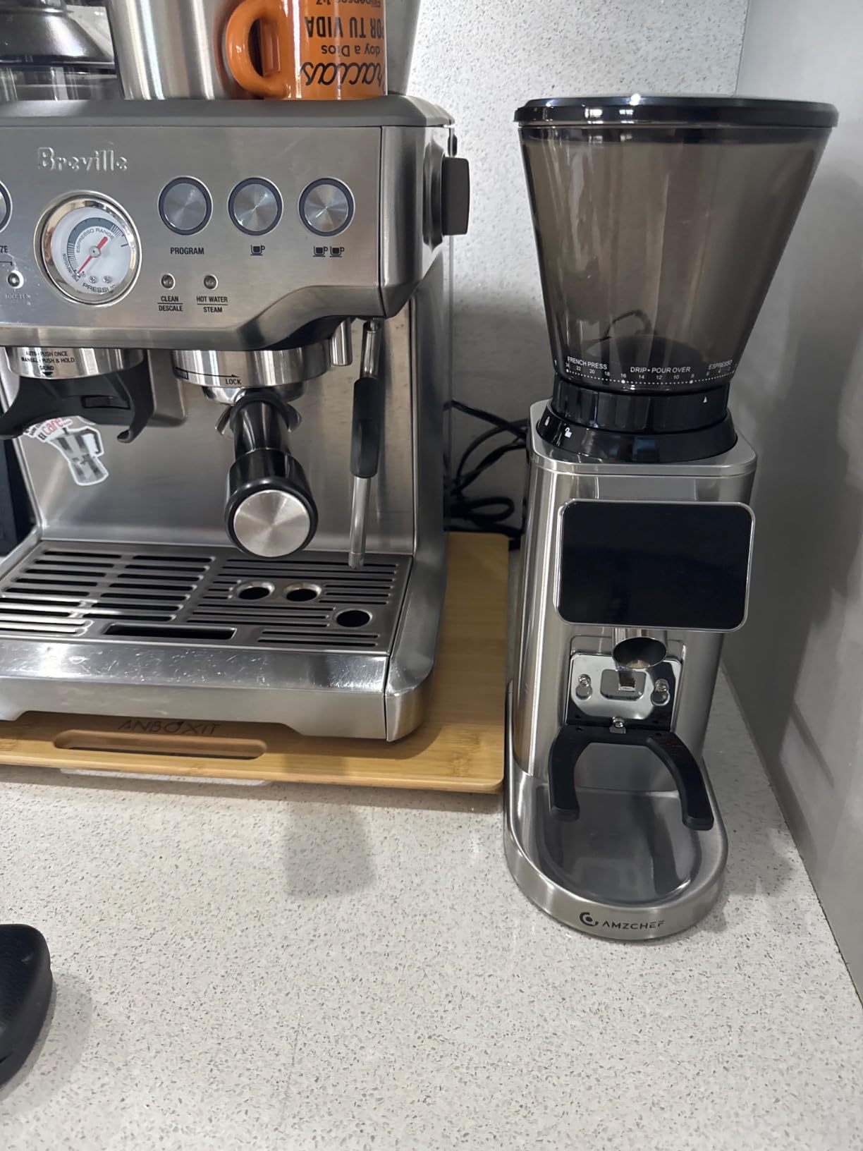 AMZCHEF 64mm Flat Burr Coffee Grinder, Espresso Grinder, 90 Grind Settings customer photo 2