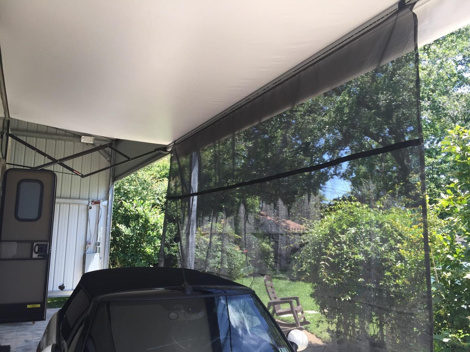 Carefree Of Colorado Drop RV Awning EZ ZipBlocker - Black Mesh RV Awning Shade Screen, Canopy Sun Blocker, Camper Accessory for Front Patio (15' x 9') customer photo 2