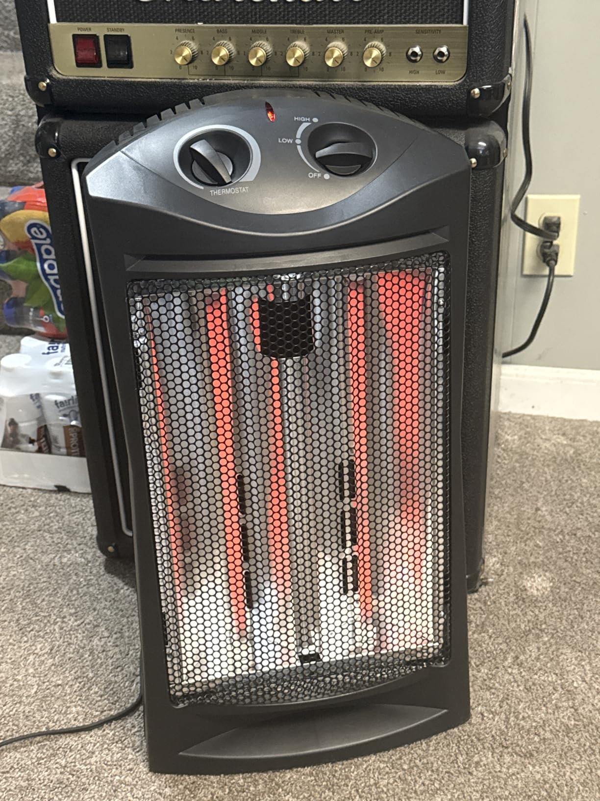 Comfort Zone Space Heaters for Indoor Use, Portable Electric Heater, Adjustable Thermostat, Infrared Heat, Quartz Tower Space Heater with 2 Heat Settings, Bedroom Heater, Black customer photo 2
