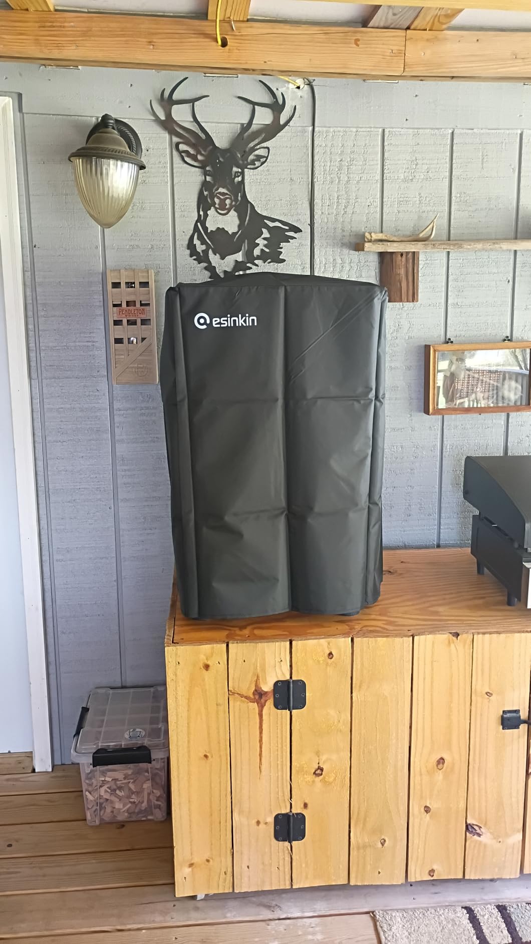 Esinkin 40-Inch Waterproof Electric Smoker Cover for Masterbuilt 40 Inch Electric Smoker, Durable and Conveninet, Black customer photo 1