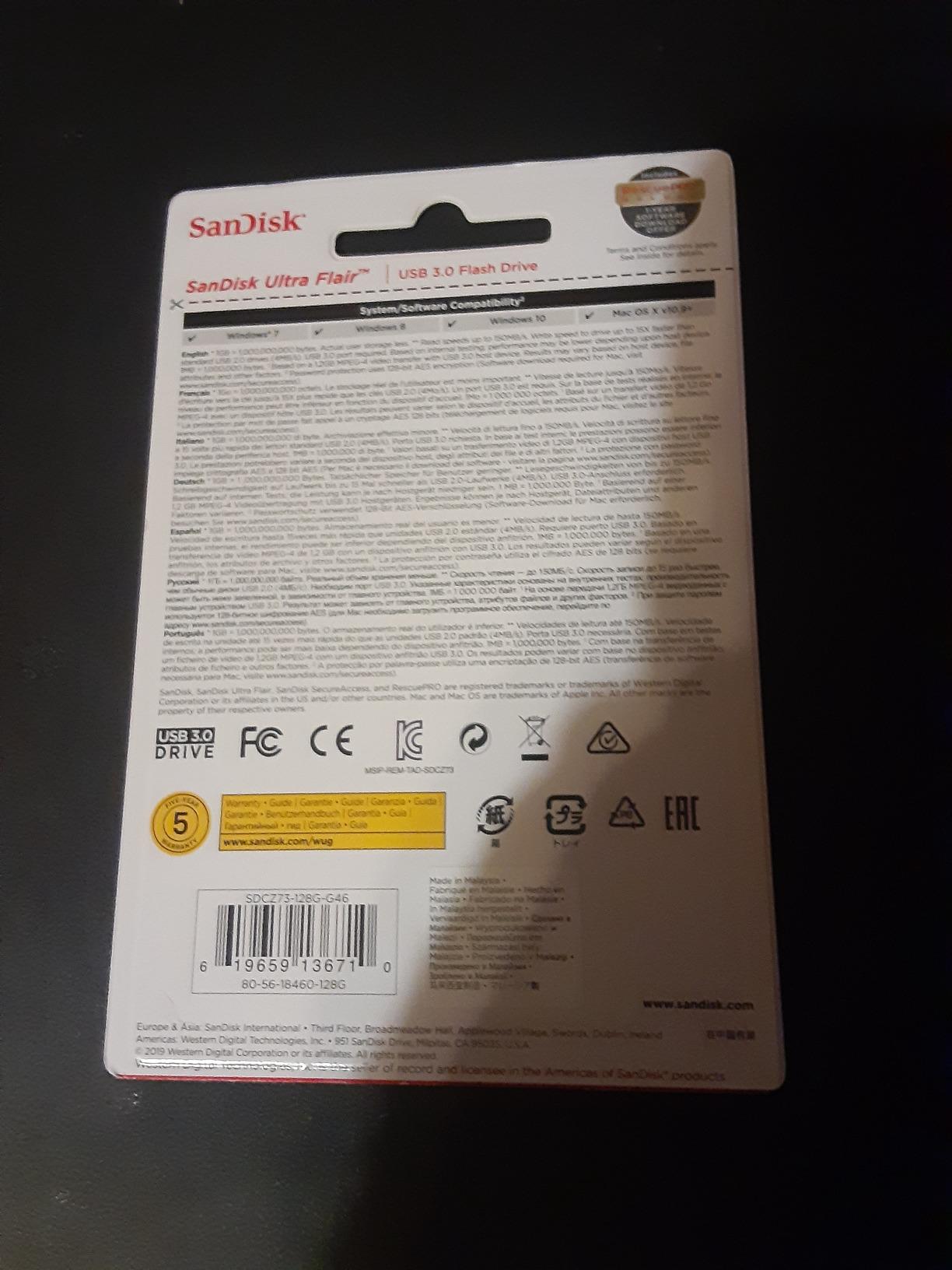 SANDISK 128GB Ultra Flair, USB-A Flash Drive, Up to 150MB/s Read Speeds customer photo 2