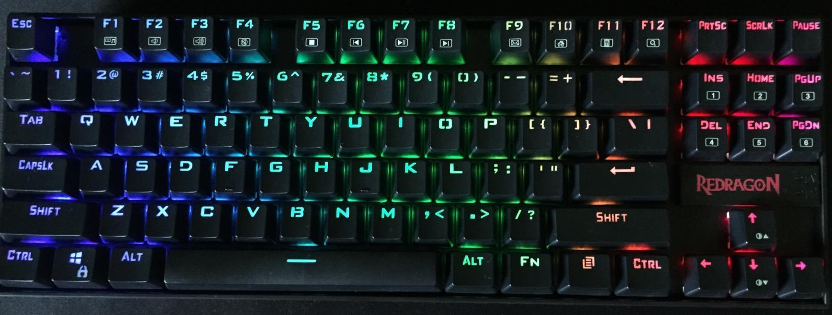 Redragon K552P Mechanical Gaming Keyboard TKL with 18 Backlight Modes, Hot-Swappable Red Switches, 87-Key Compact Ergonomic Design, N-Key Rollover & Software Programmable Macro - RGB, Black customer photo 1