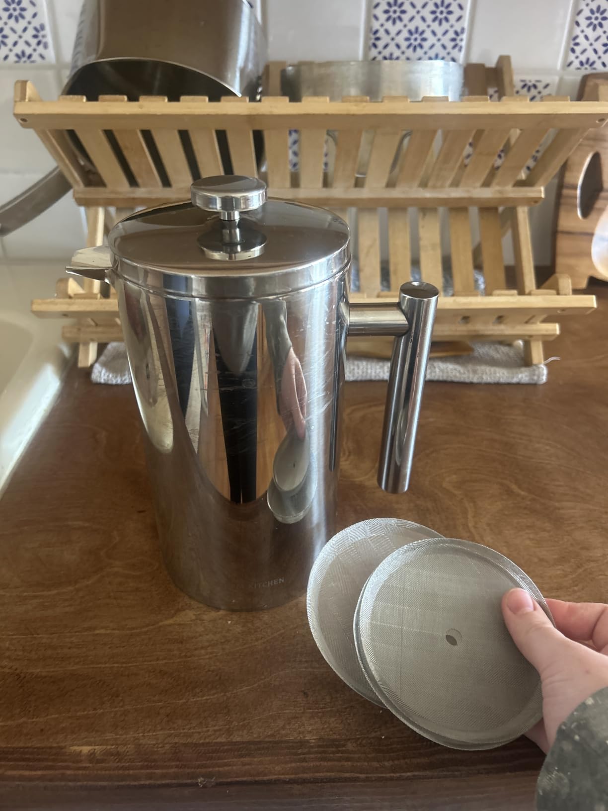 Utopia Kitchen 304 Grade Stainless Steel French Press 34 Oz, Silver customer photo 2