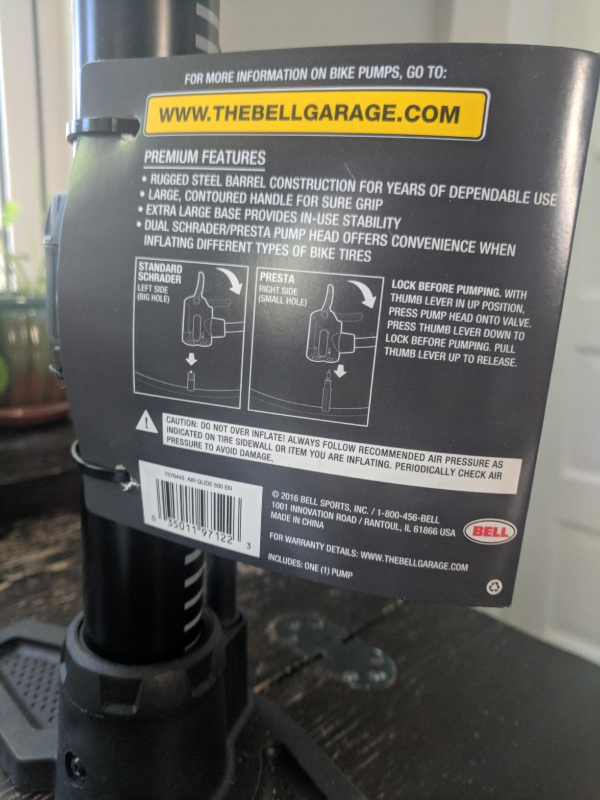 Bell Air Glide Bicycle Floor Pumps customer photo 2