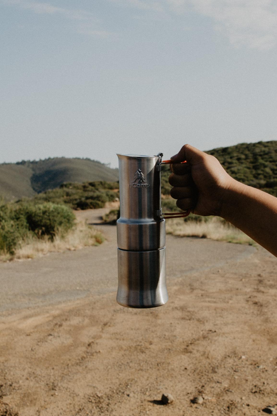 nCamp - Café, Portable Coffee Maker, Portable Espresso Machine, Compact Camping Coffee Maker, Stainless Steel Travel Coffee Maker with Camping Coffee Cup, Reusable, 12 oz customer photo 2
