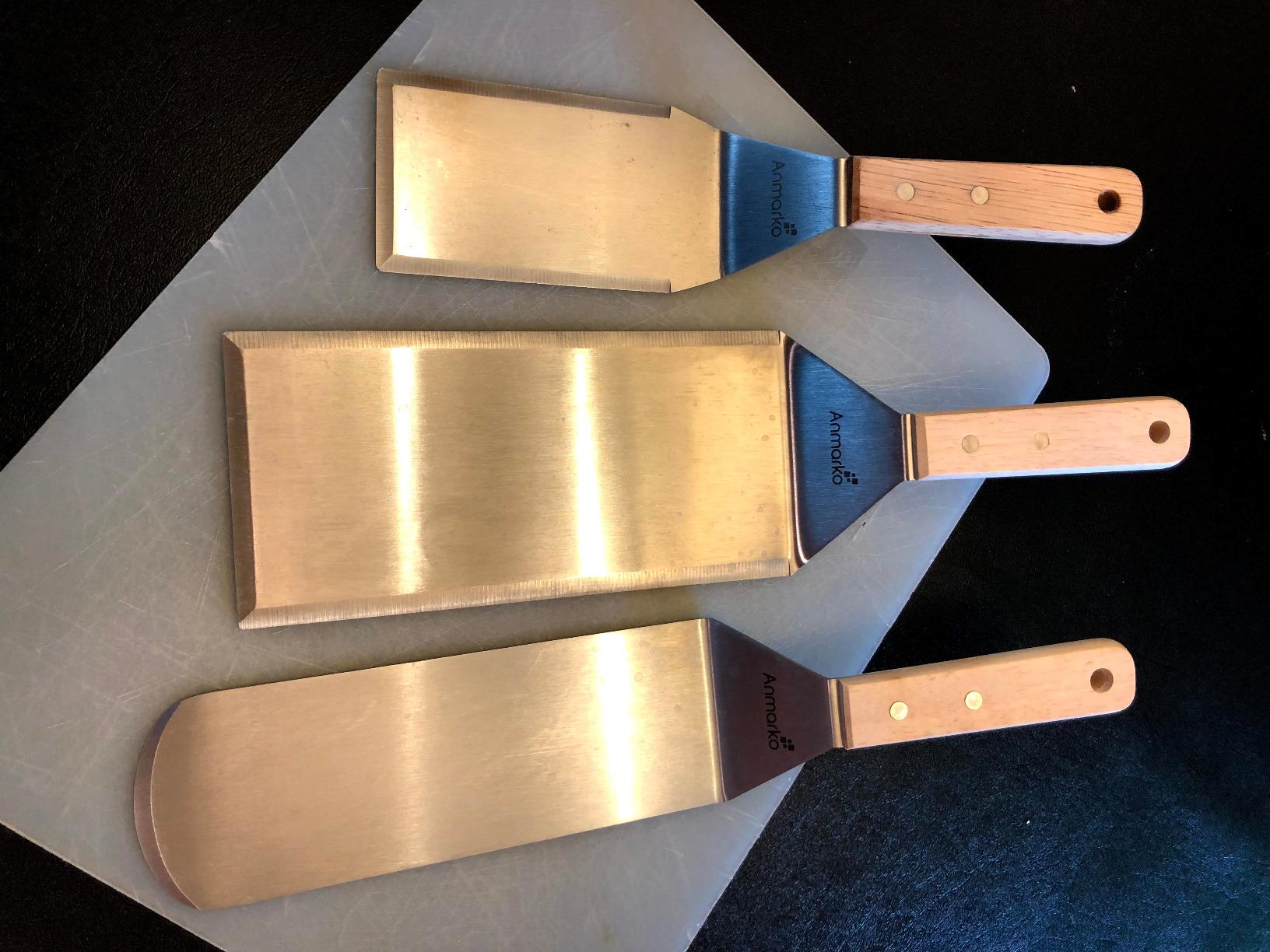 Metal Spatula Set Stainless Steel Hamburger Turner Griddle Flipper Scraper for BBQ Grill Flat Top customer photo 1