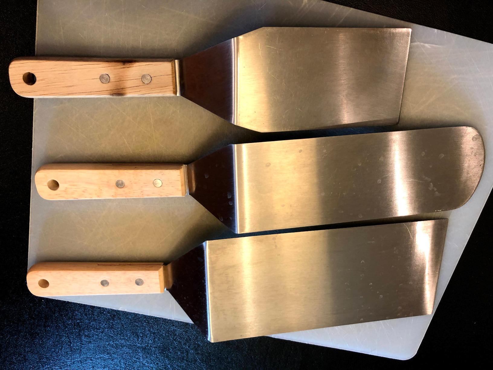 Metal Spatula Set Stainless Steel Hamburger Turner Griddle Flipper Scraper for BBQ Grill Flat Top customer photo 2
