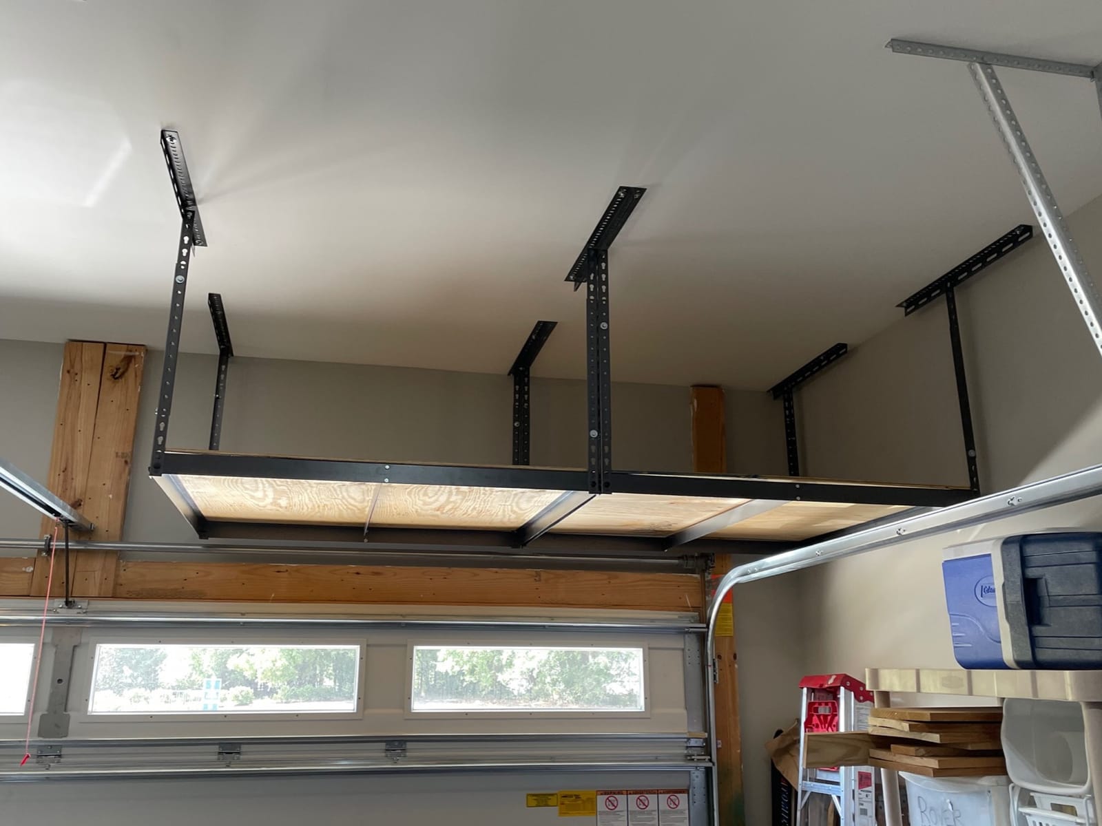MonsterRax 4x8 Overhead Storage Rack Frame Kit, Hammertone, 24”-45” Height customer photo 2