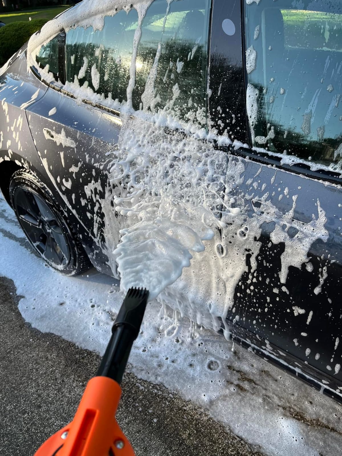 SwiftJet Car Wash Foam Gun + Microfiber Wash Mitt - Foam Cannon Works with Any Soap - Garden Hose Car Foam Sprayer - Car Wash Kit - Car Accessories Foam Blaster (Orange Foam Gun with Mitt) customer photo 2