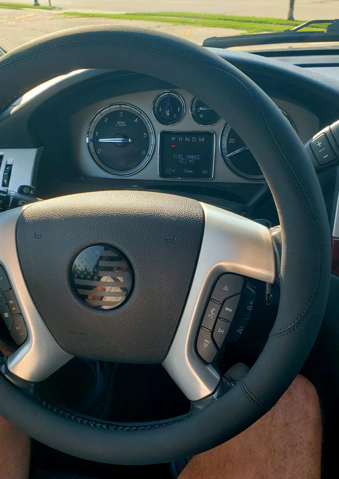 Valleycomfy Microfiber Leather Steering Wheel Cover Large-Size for F150 F250 F350 Ram 4Runner Tacoma Tundra Range Rover Model S X with 15 1/2 inches-16 inches Outer Diameter (Black) customer photo 1