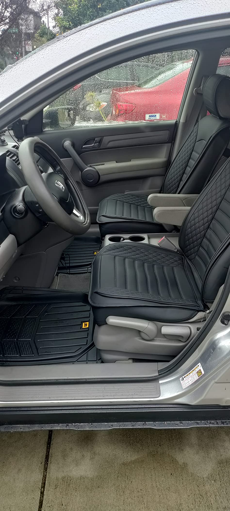 Cat® CAMT-9013 (3-Piece) Heavy Duty Deep Dish Rubber Floor Mats, Trim to Fit for Car Truck SUV & Van, All Weather Total Protection Durable Liners Black, 29.5