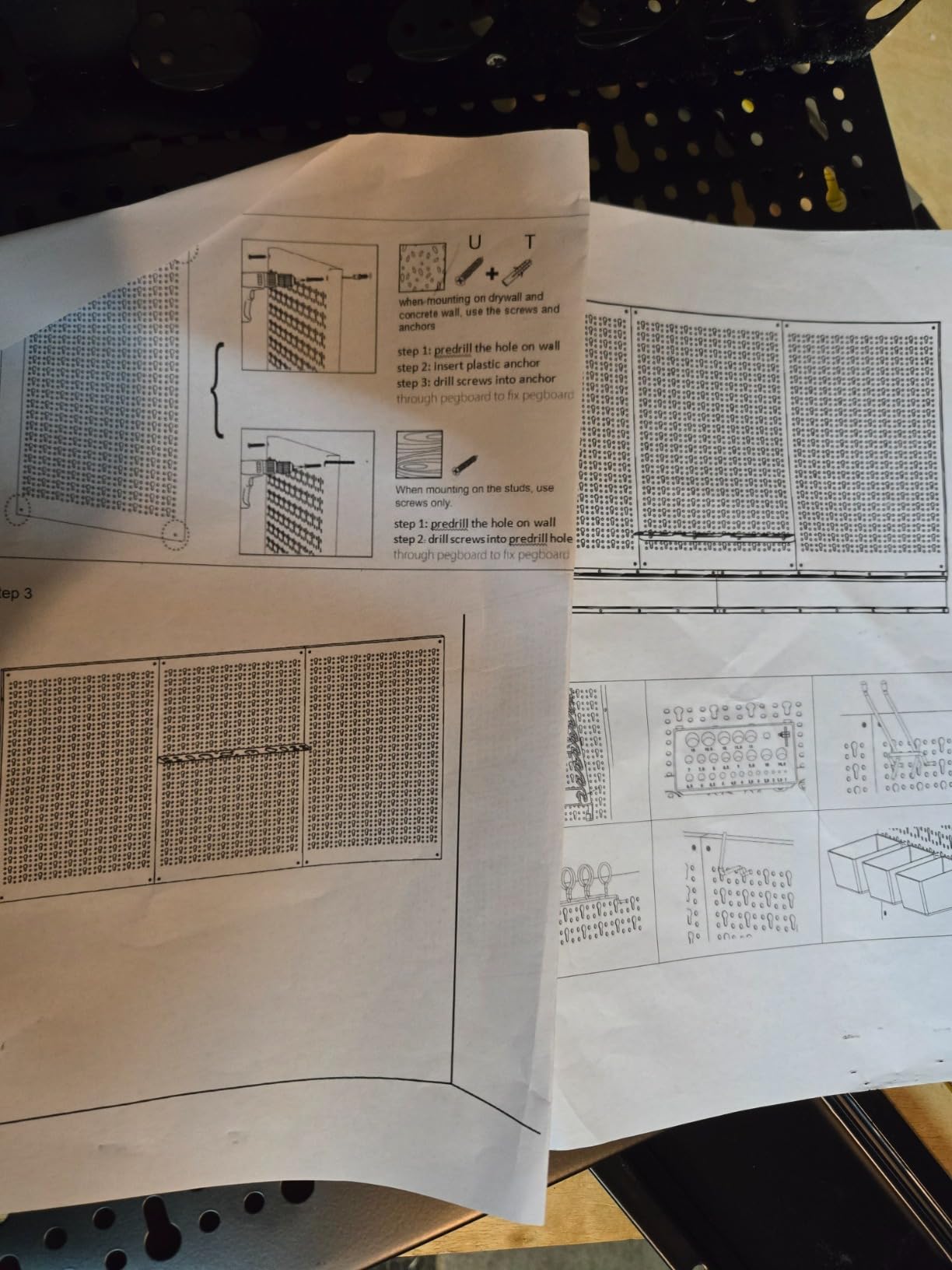 TORACK 109 PCS Pegboard Wall Organizer 48x24 in, Garage Metal Pegboard customer photo 1