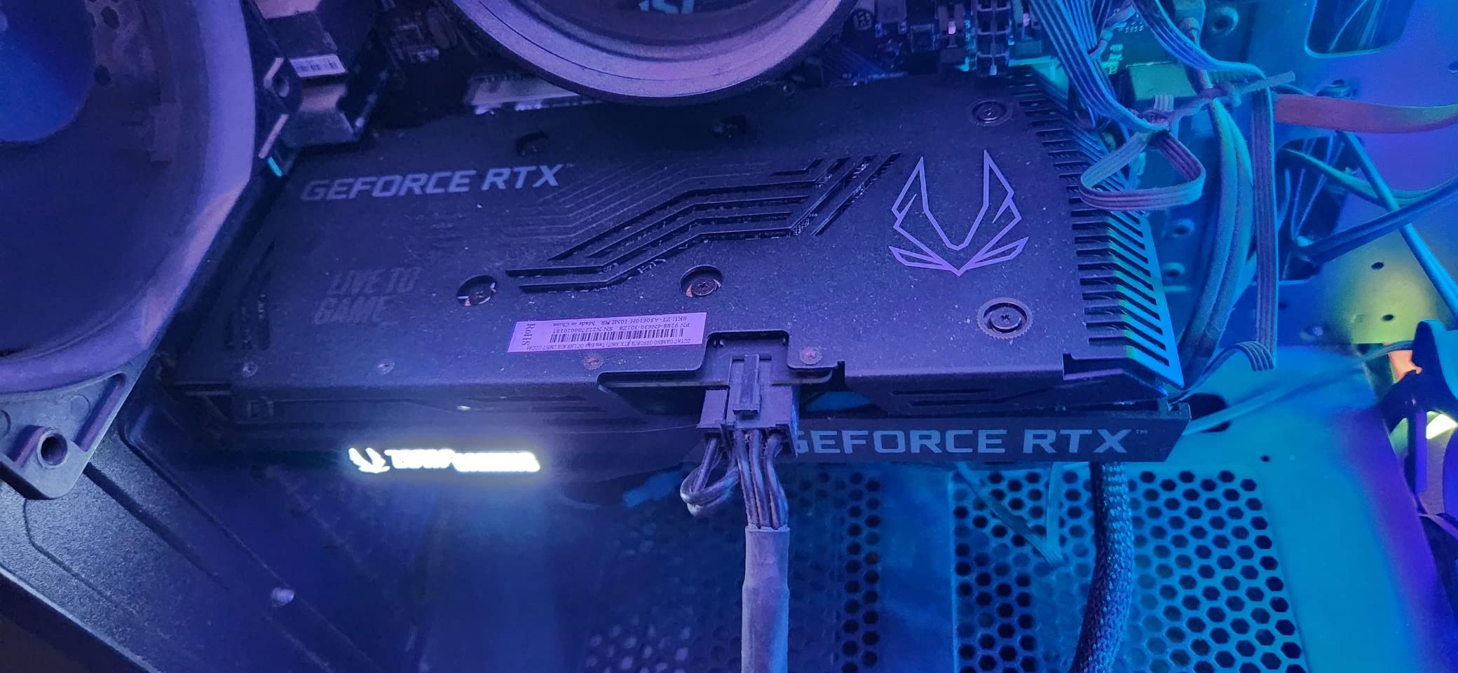 ZOTAC GAMING GeForce RTX™ 3060 Ti Twin Edge OC LHR 8GB GDDR6 256-bit 14 Gbps PCIE 4.0 Gaming Graphics Card, IceStorm 2.0 Advanced Cooling, Active Fan Control, FREEZE Fan Stop ZT-A30610H-10MLHR customer photo 1