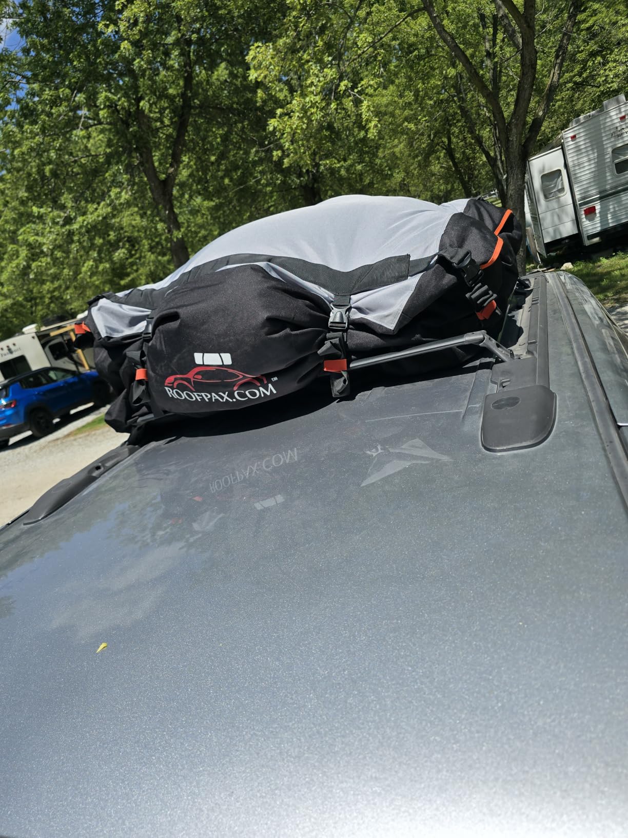 RoofPax 23 cft. Extra Waterproof Rooftop Cargo Carrier Bag, Double Weatherproof Zippers,10 Heavy-Duty Tie-Down Straps fit Cars with/Without a Rack or Side Rails, Safety Hooks Included customer photo 2