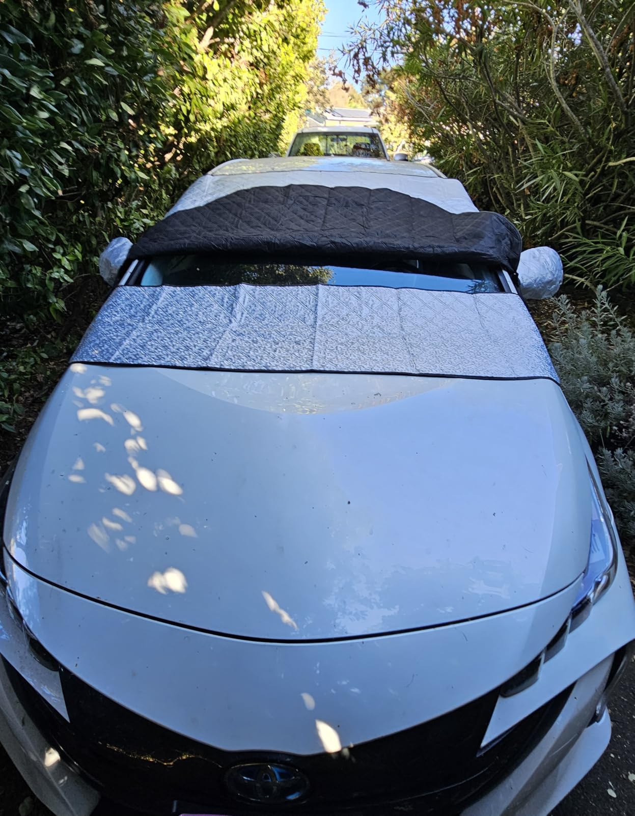 QcoQce Car Windshield Snow Cover, Magnetic with Side Mirror, 153x127cm customer photo 1