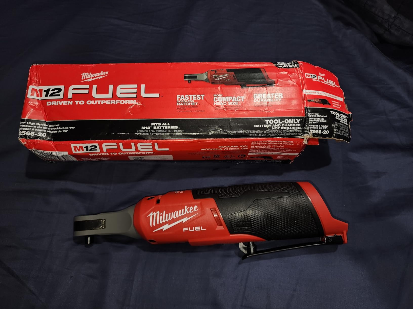 Milwaukee 2566-20 M12 FUEL Brushless Lithium-Ion 1/4 in. Cordless High Speed Ratchet (Tool Only) customer photo 2