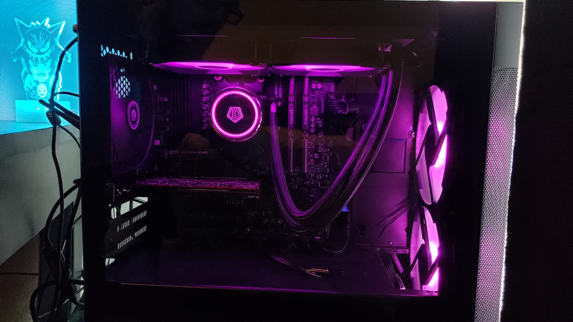 LIAN LI High Airflow Micro ATX PC Case, RGB Gaming Computer Case, Mesh Front Panel Mid-Tower Chassis with 2x140mm ARGB PWM Fans Pre-Installed, Tempered Glass Side Panel (LANCOOL 205M MESH, Black) customer photo 1