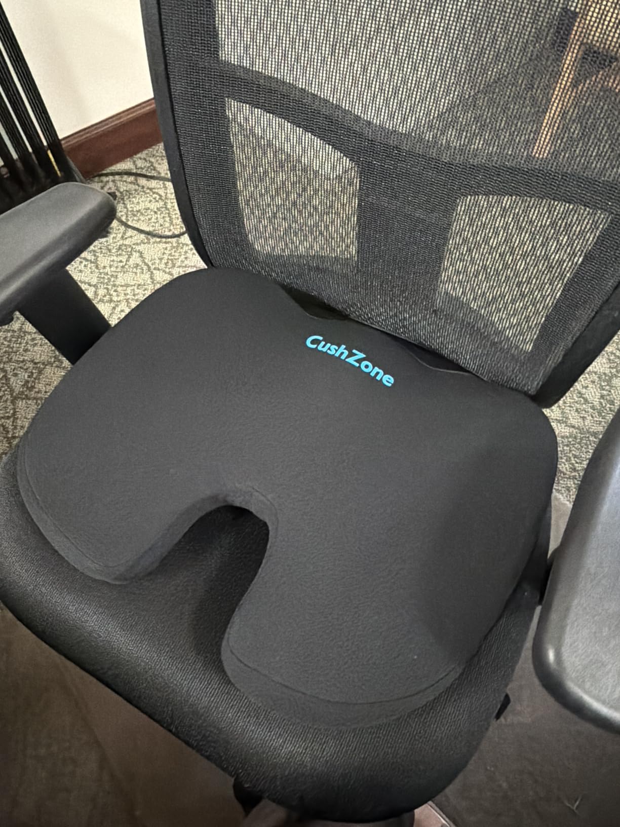 CushZone Seat Cushion Memory Foam Chair Pad for Office & Car, Black customer photo 2
