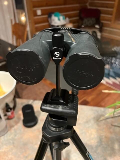 Binocular Tripod Adapter Quick Release with 38mm Mounting Base 1/4-20 Inch Thread Removable Accessories for 8x42 10x50 12x60 15x56 15x60 15x70 20x60 25x70 Roof and Porro Binoculars. customer photo 1