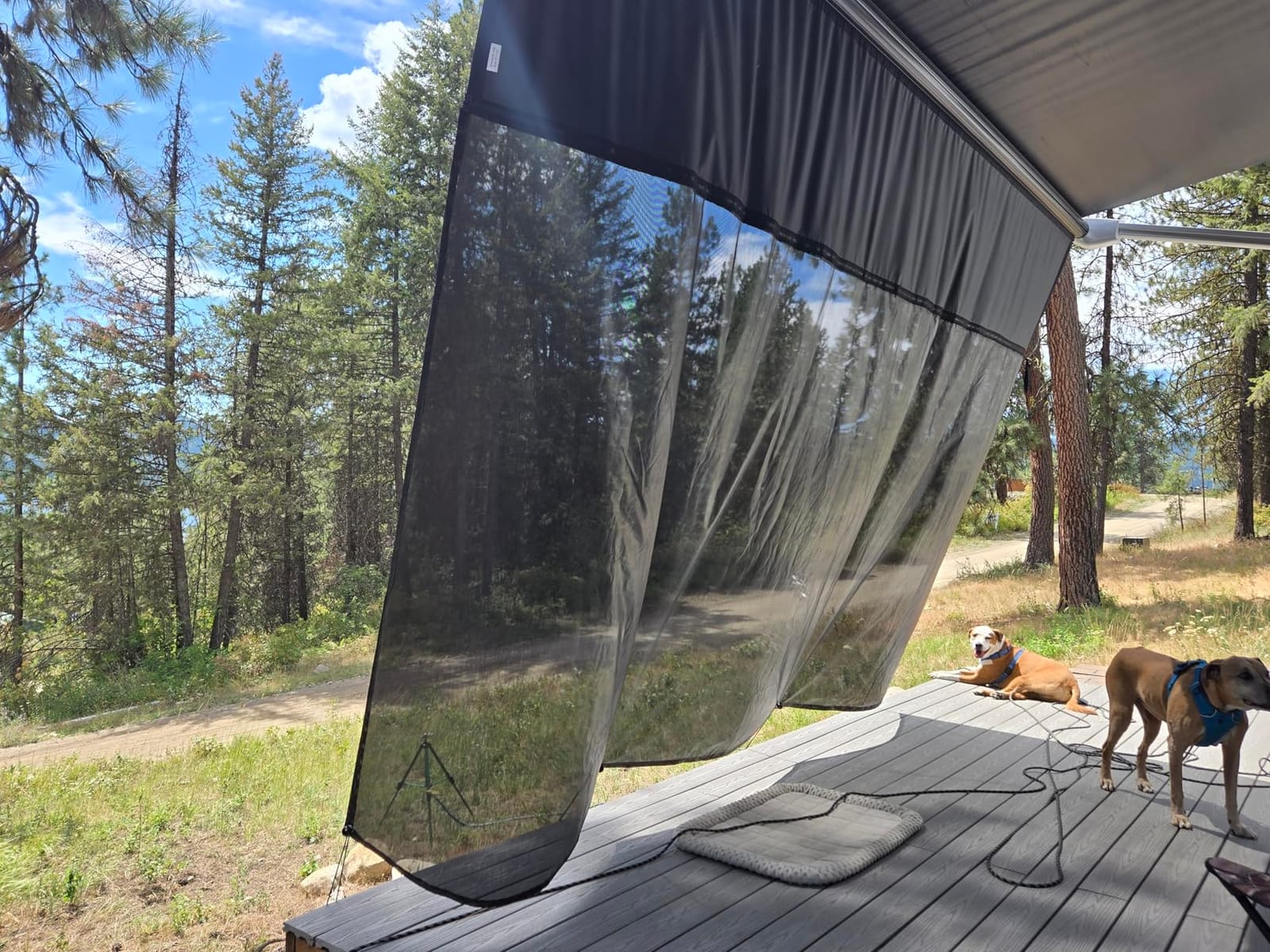 RV Awning Sun Shade Screen, 600D Top+ 8.11oz Bottom, for Awning 9'x19'3'' customer photo 2