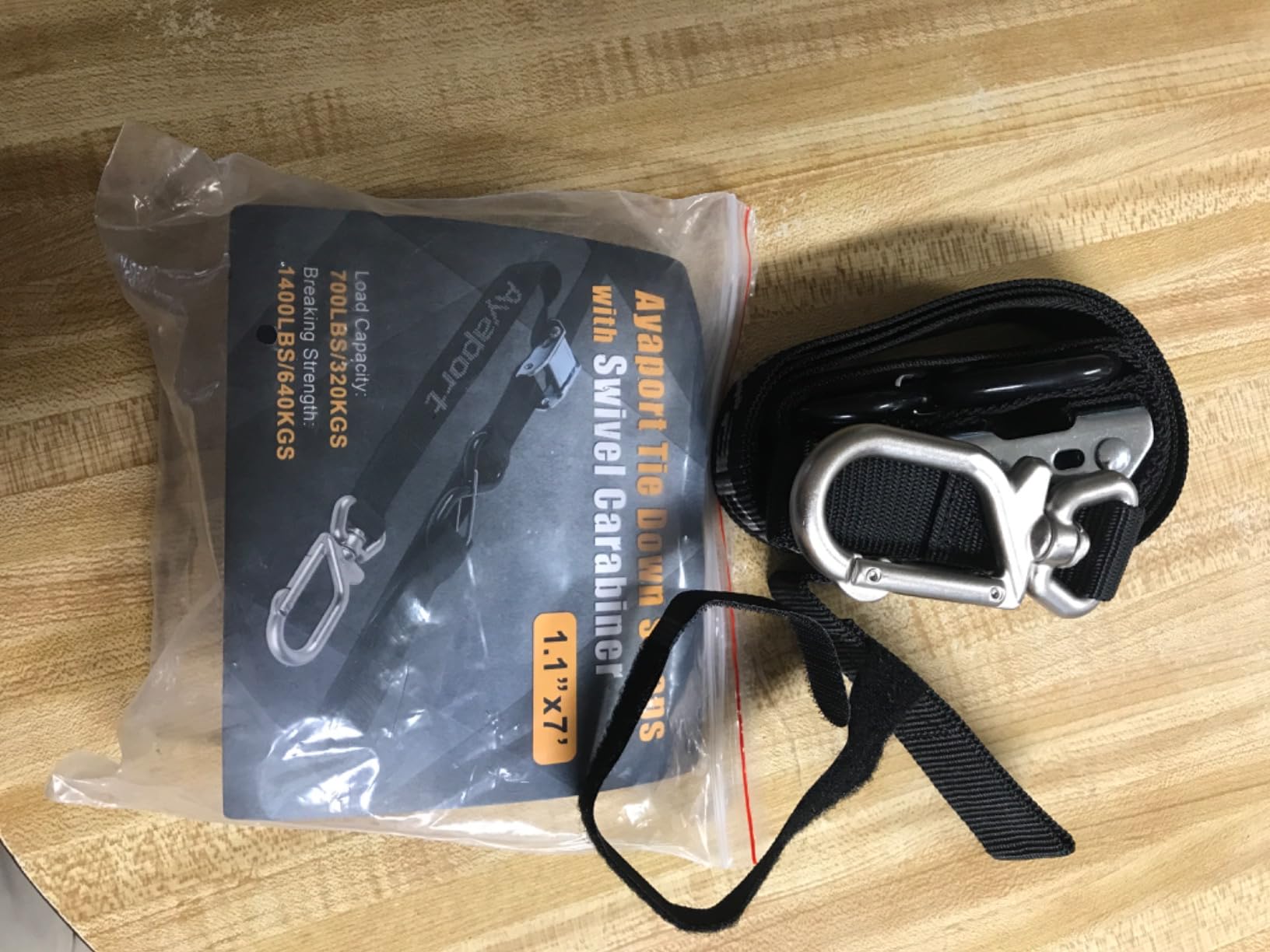 Ayaport Motorcycle Tie Down Straps 1.1” x 7’ (with Swivel Carabiner Hooks) Cam Buckle Tie Downs, Handlebar Strap for Dirt Bike, Motor Bike, Kayak, Car, Truck, Boat, Cargo, Black (1.1