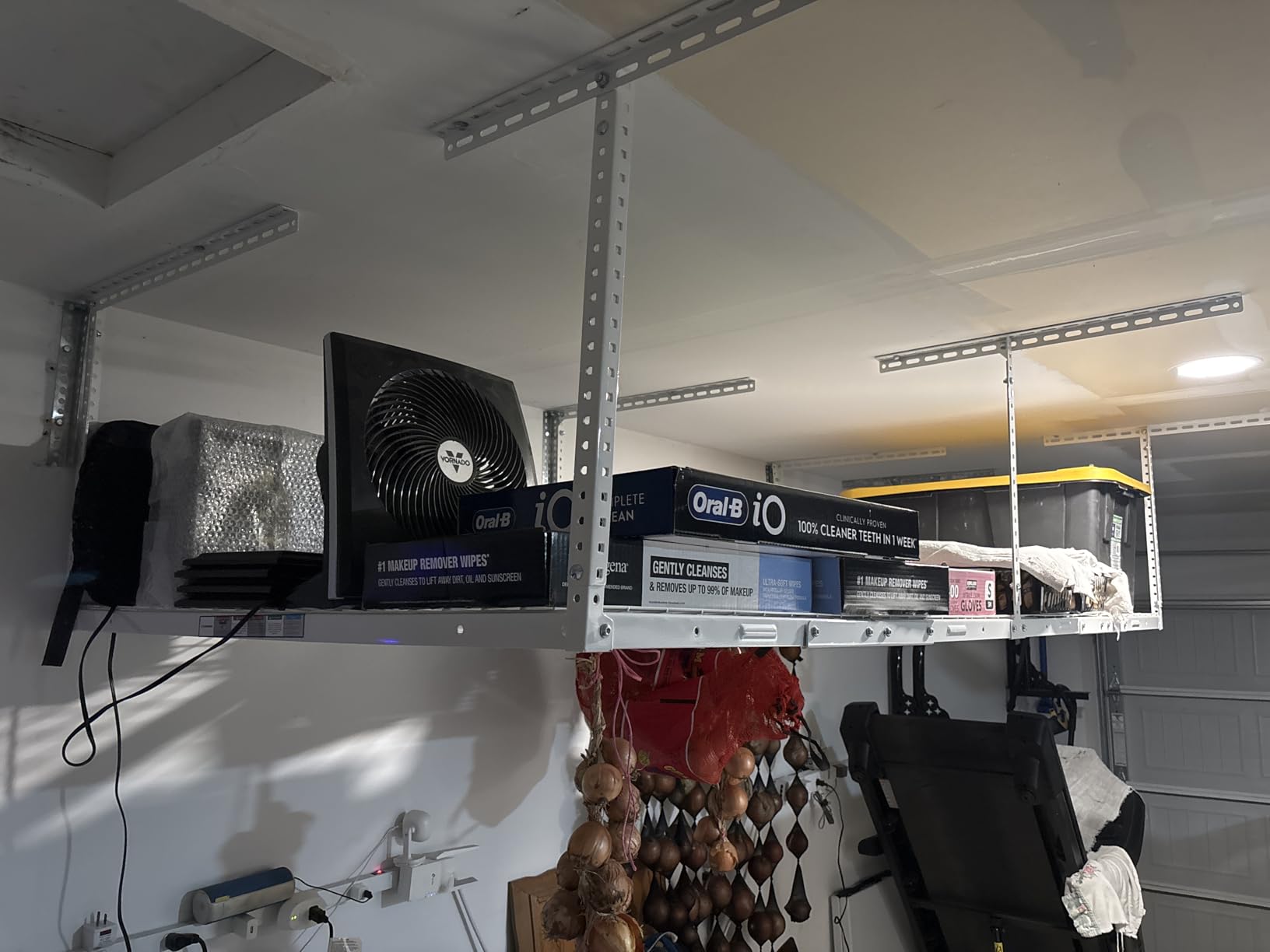 4x8ft Overhead Ceiling Garage Storage Rack, 750LBS Capacity, Black customer photo 1