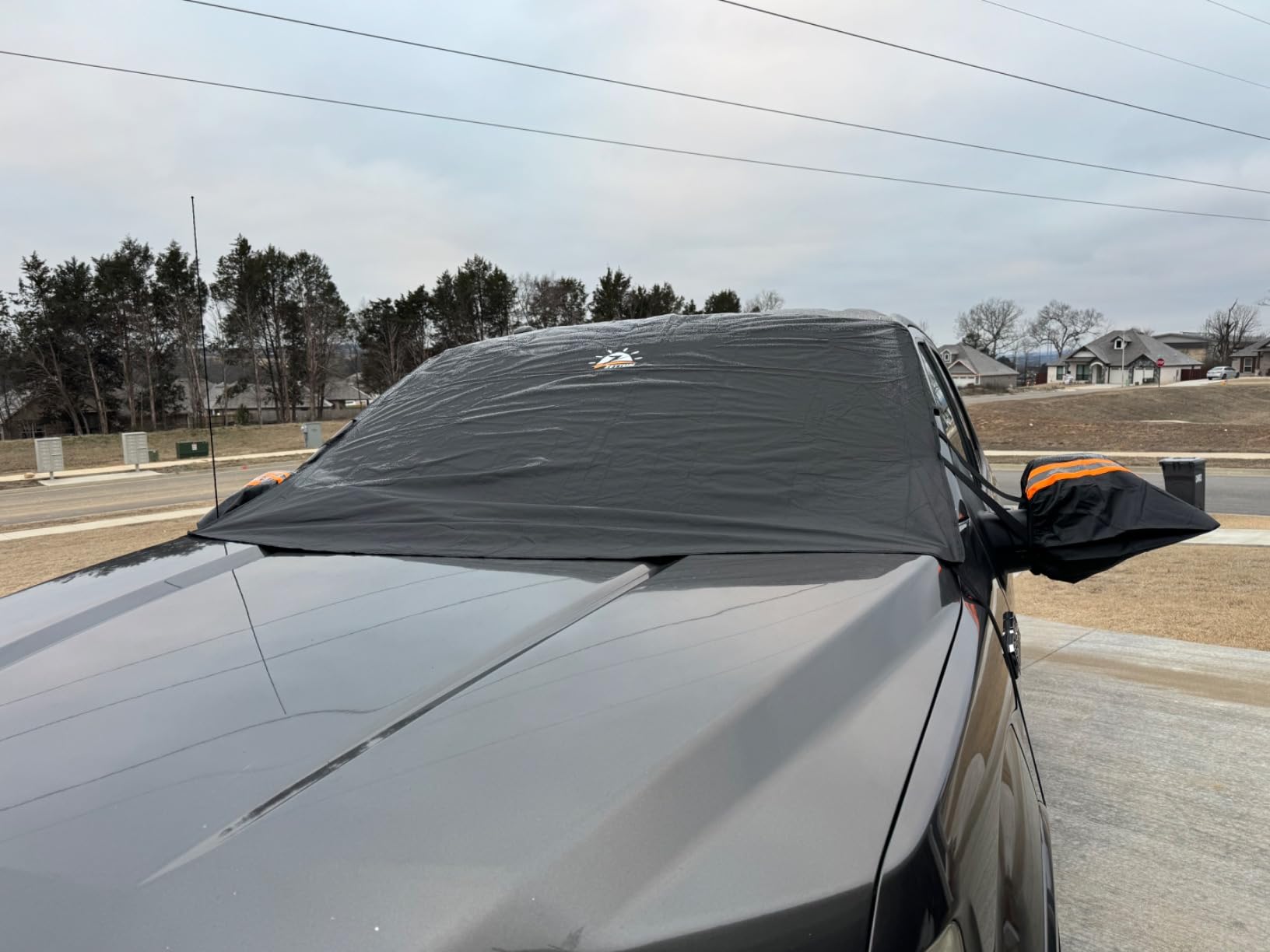 Zettum Car Windshield Cover for Ice and Snow - 600D Windshield Snow Cover with Side Mirror Cover Heavy Duty, Standard Winter Frost Hail Protector for Most Car, Truck, SUV, Van and MPV (70 x 50 Inch) customer photo 1