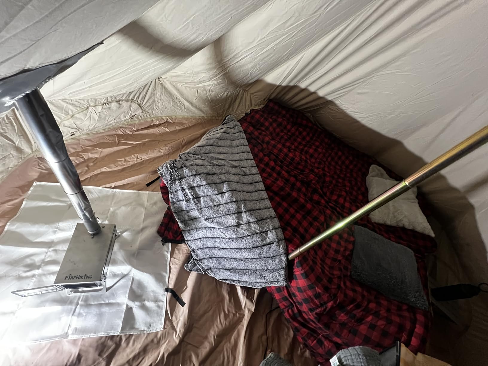 Canvas Bell Tent With Stove Jack - Waterproof and Breathable Yurt, Glamping Tent With Detachable Groundsheet for Camping Party customer photo 1