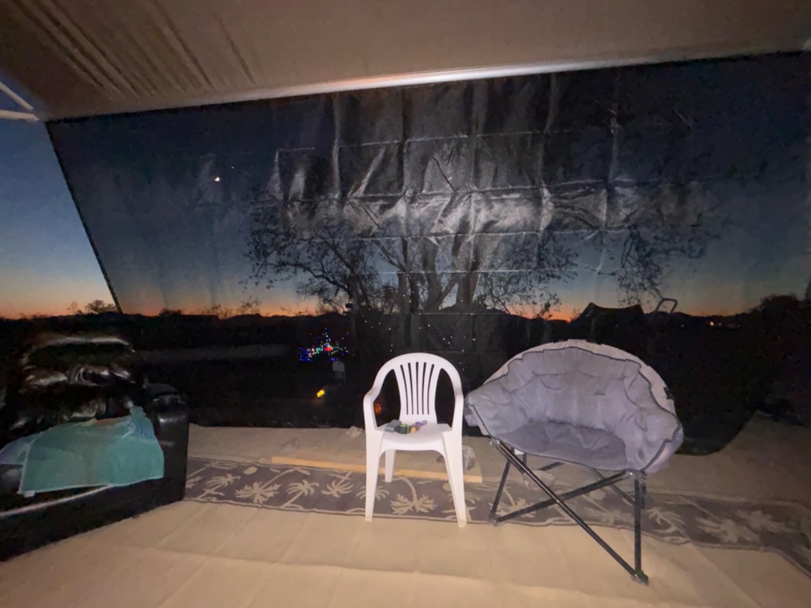 RV Awning Sun Shade Screen, 9'x9'5'', Black for 10' Awning customer photo 1