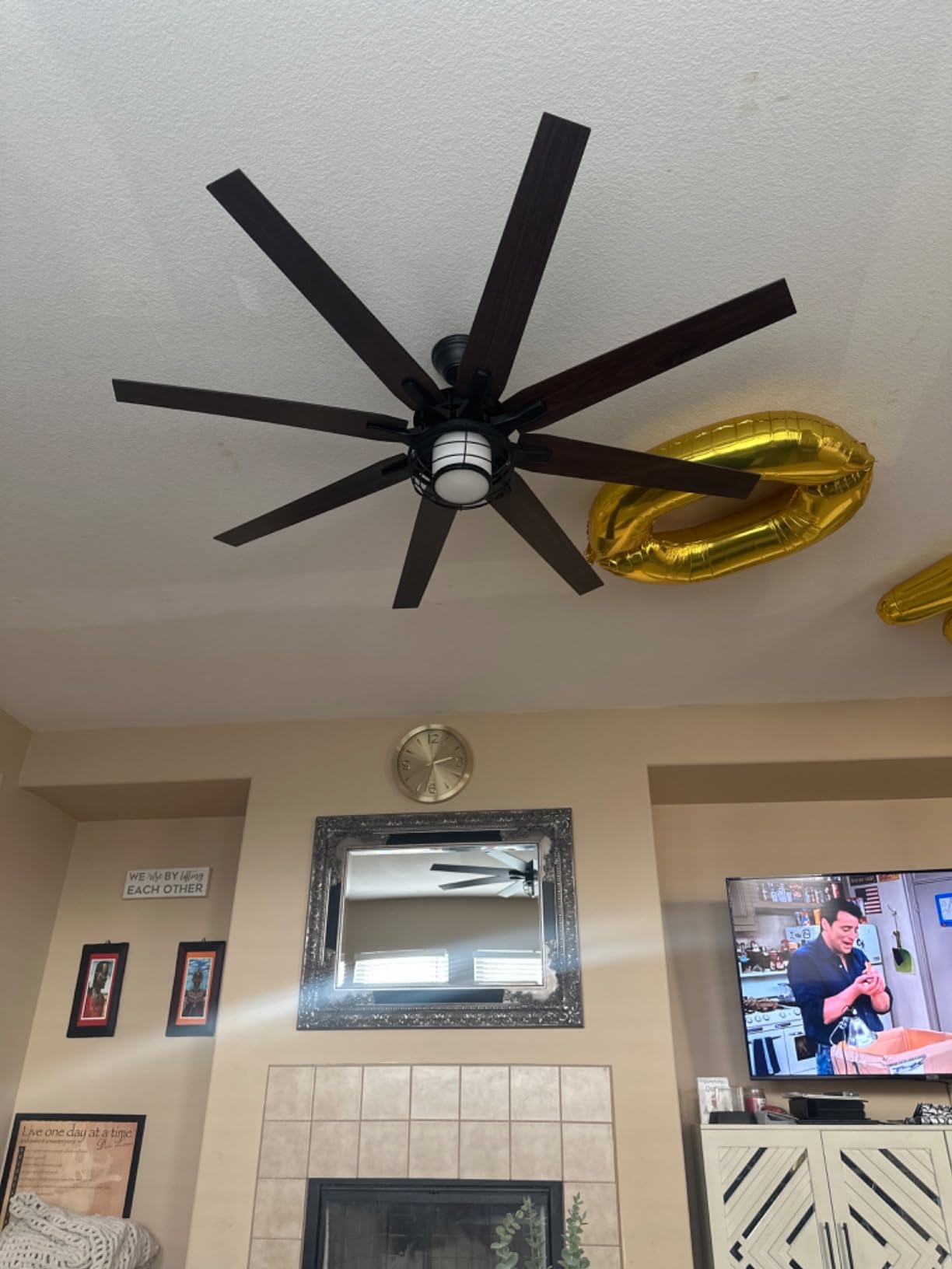 Amico 84 Inch Ceiling Fans Without Lights, Remote Control, Black customer photo 1