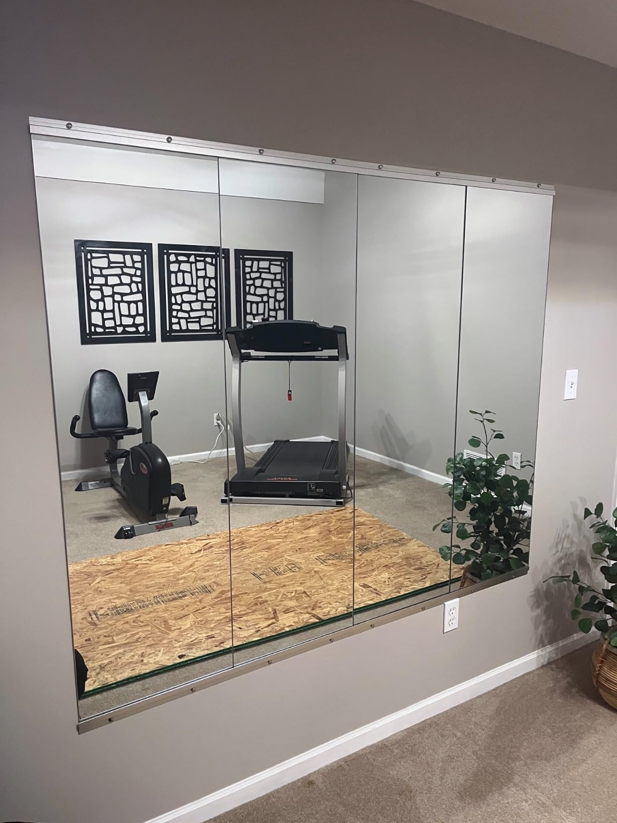pertetey 56 x 16 in Home Gym Mirrors, Frameless, 2-Pack customer photo 2