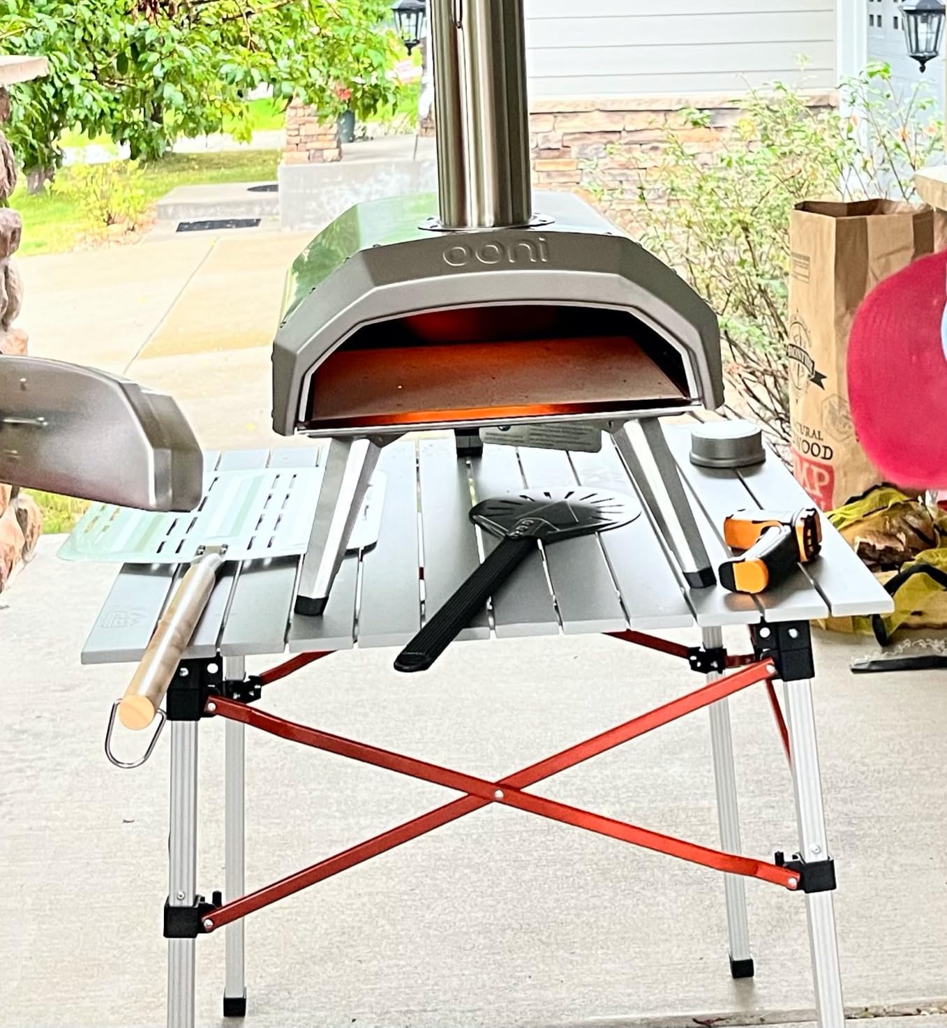 Pizza Turning Peel 9 Inch Round Aluminum Perforated Pizza Peel Turner with Metal Handle Pizza Paddle for Homemade Pizza Oven Accessories customer photo 2