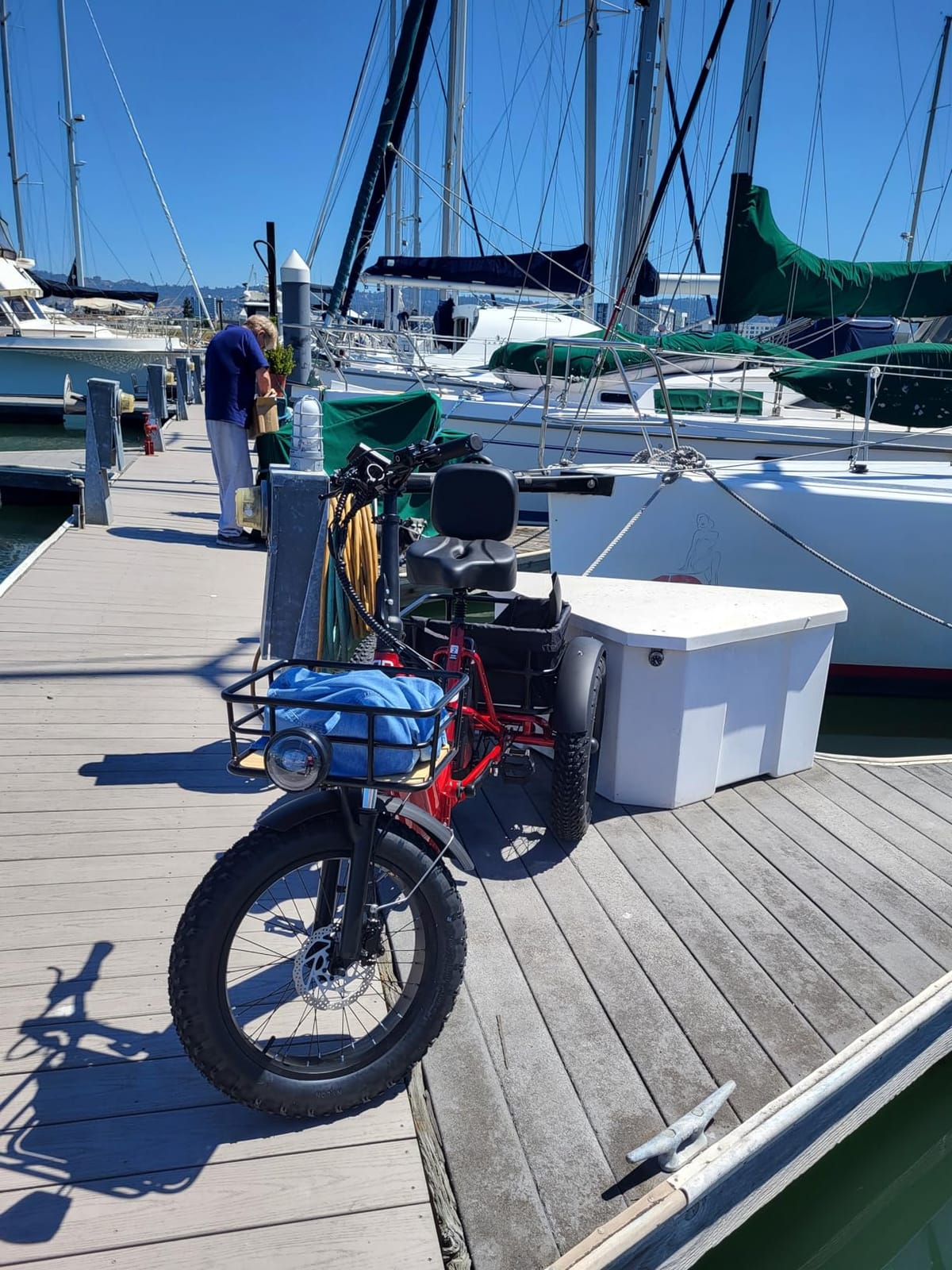 PUCKIPUPPY Dual Battery Electric Tricycle with 110-Mile High Range, 960W Peak Motor Pickup Class Trike, 500lb Load Capacity, 20'' Fat Tires and Large Basket for City and Mountain Trails, Husky Plus customer photo 1