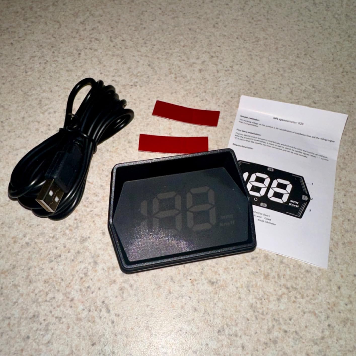 Universal Car HUD GPS Speedometer G20 Car Heads-up Display Plug and Play with USB Connection,Displays MPH, Comes with Compass Over Speed Alert HD Display Speedometer for All Vehicles customer photo 1