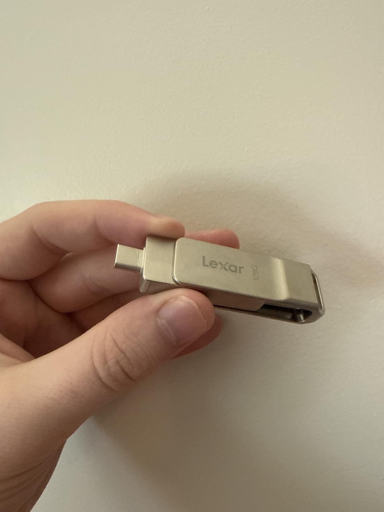 Lexar D40E 128GB Dual USB 3.2 Gen 1 Type-C Jump Drive, Champagne Silver customer photo 1