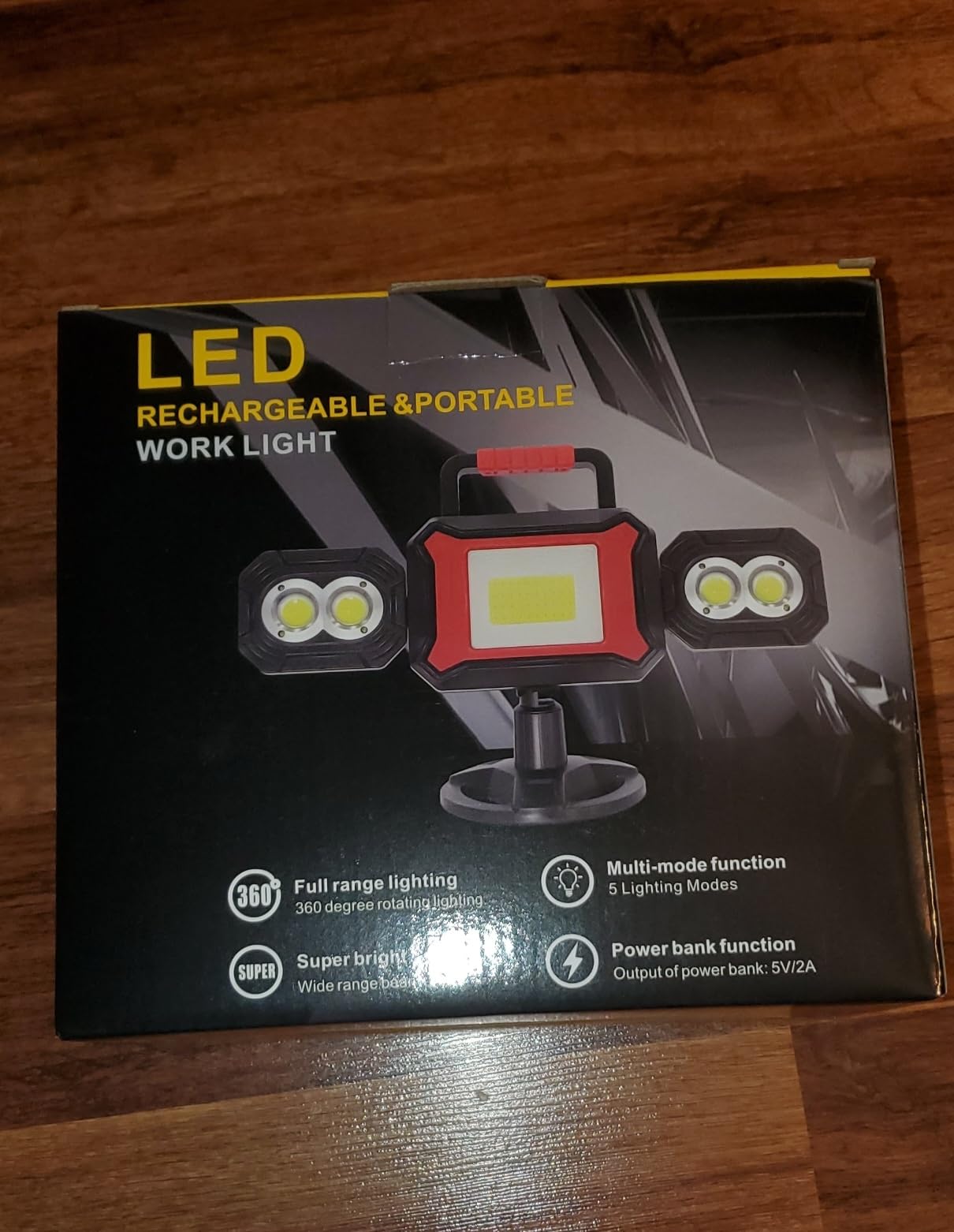 SYLSTAR 55W Rechargeable Work Light, 5000LM Magnetic Work Light, Foldable&360° Rotatable Led Work Light with 6 Light Modes, Portable Work Lights for Mechanic Jobsite Workshop Car Repairing customer photo 1