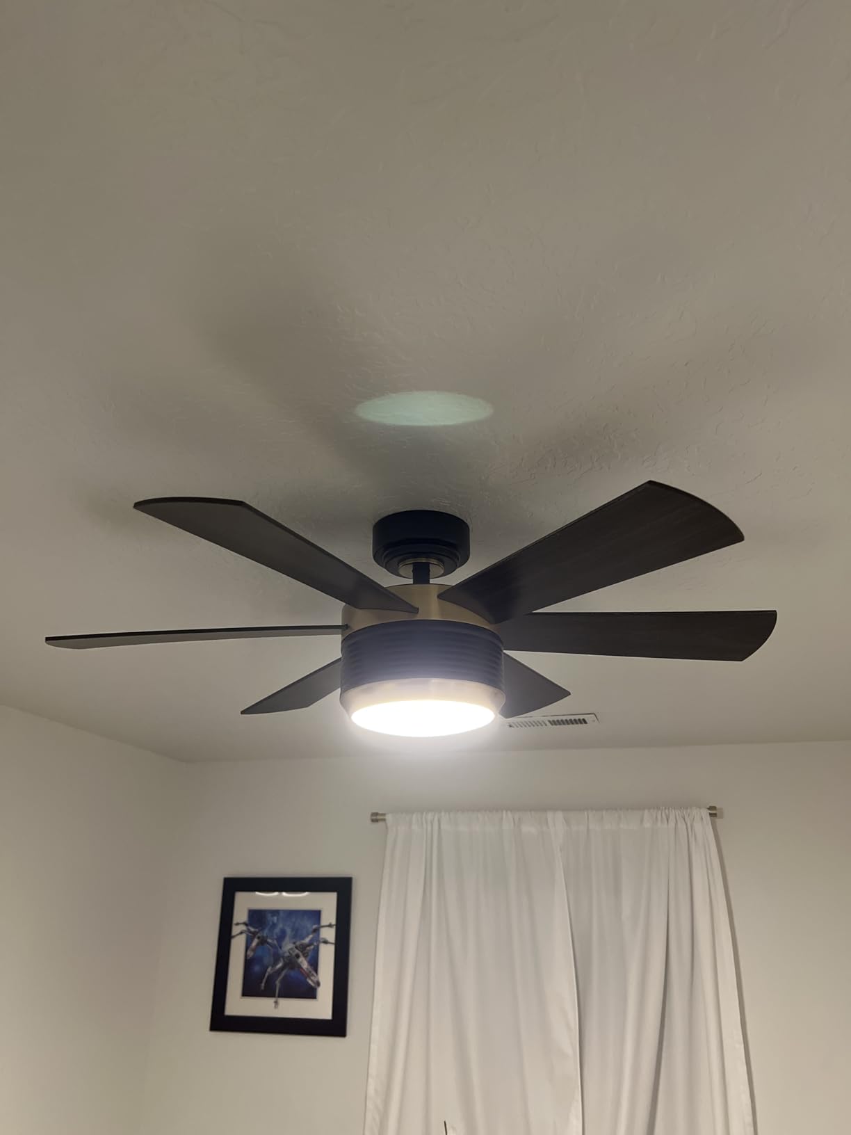 SHOWDI Brown Ceiling Fans with Lights and Remote, Quick Installation, 72 in customer photo 2