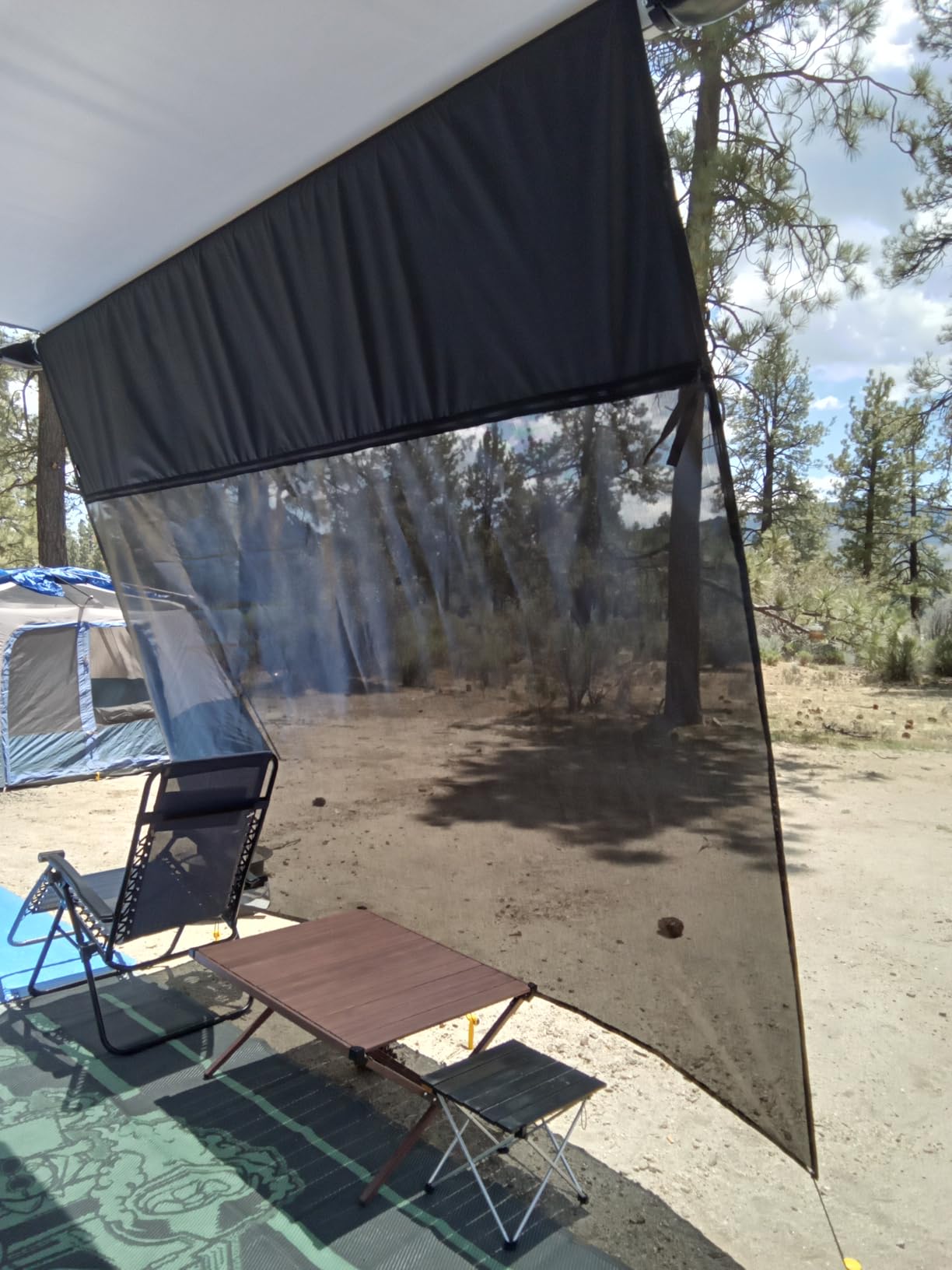 RV Awning Sun Shade Screen with Zipper, 8' x 15'3