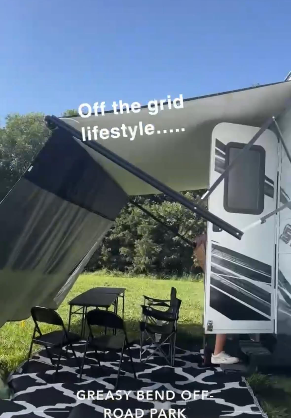 RV Awning Sun Shade Screen with Zipper, 8' x 15'3