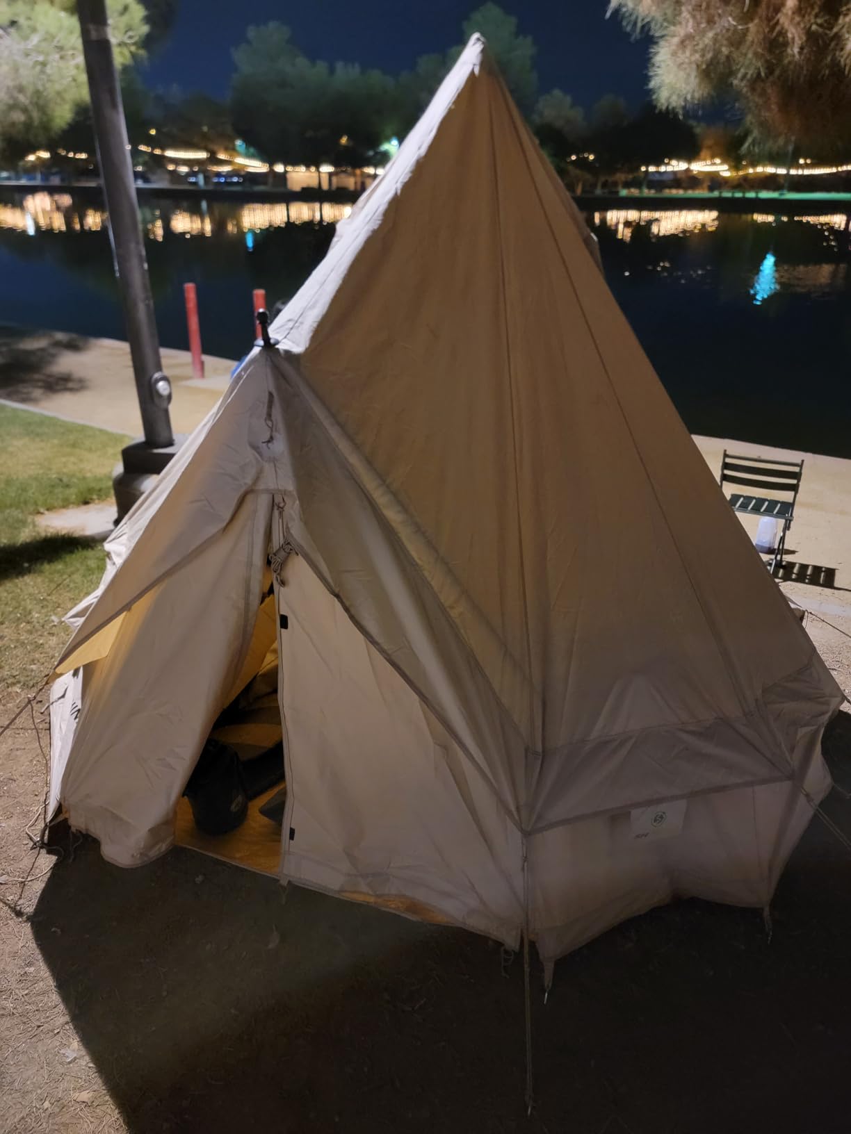 ShinHye Canvas Bell Tent Yurt Tent 4 Seasons for Camping 100% Cotton Glamping Tents with Stove Jack, Family Camping Outdoor Hunting Party customer photo 2