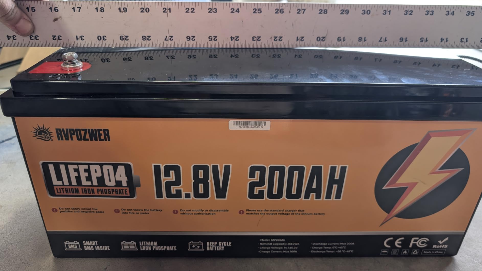 12V 300Ah LiFePO4 Battery, 3840Wh Lithium Battery with 200A BMS customer photo 1