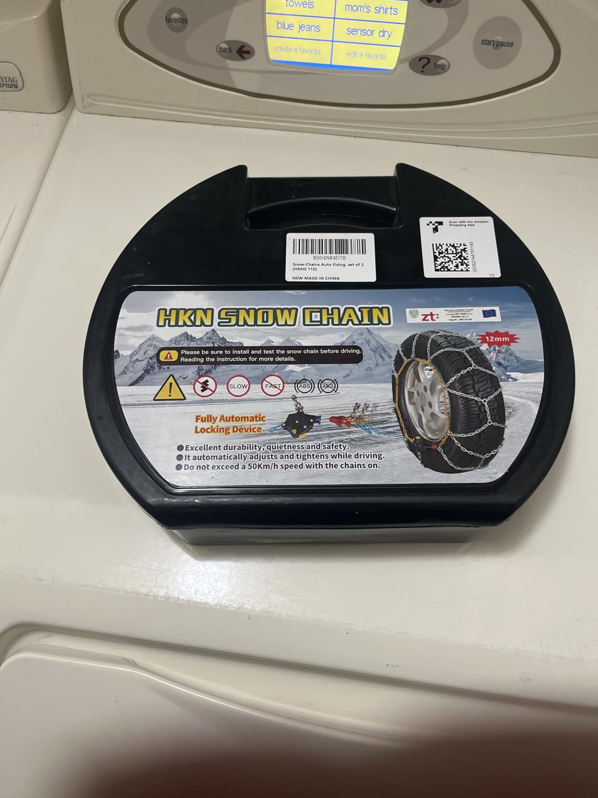 Auto Tightening Snow Chains for Car, SUV & Pickup Trucks – 1-Min Quick Install, Reusable Emergency Tire Chains for Snow & Ice Traction – Set of 2 (HKN130) customer photo 1