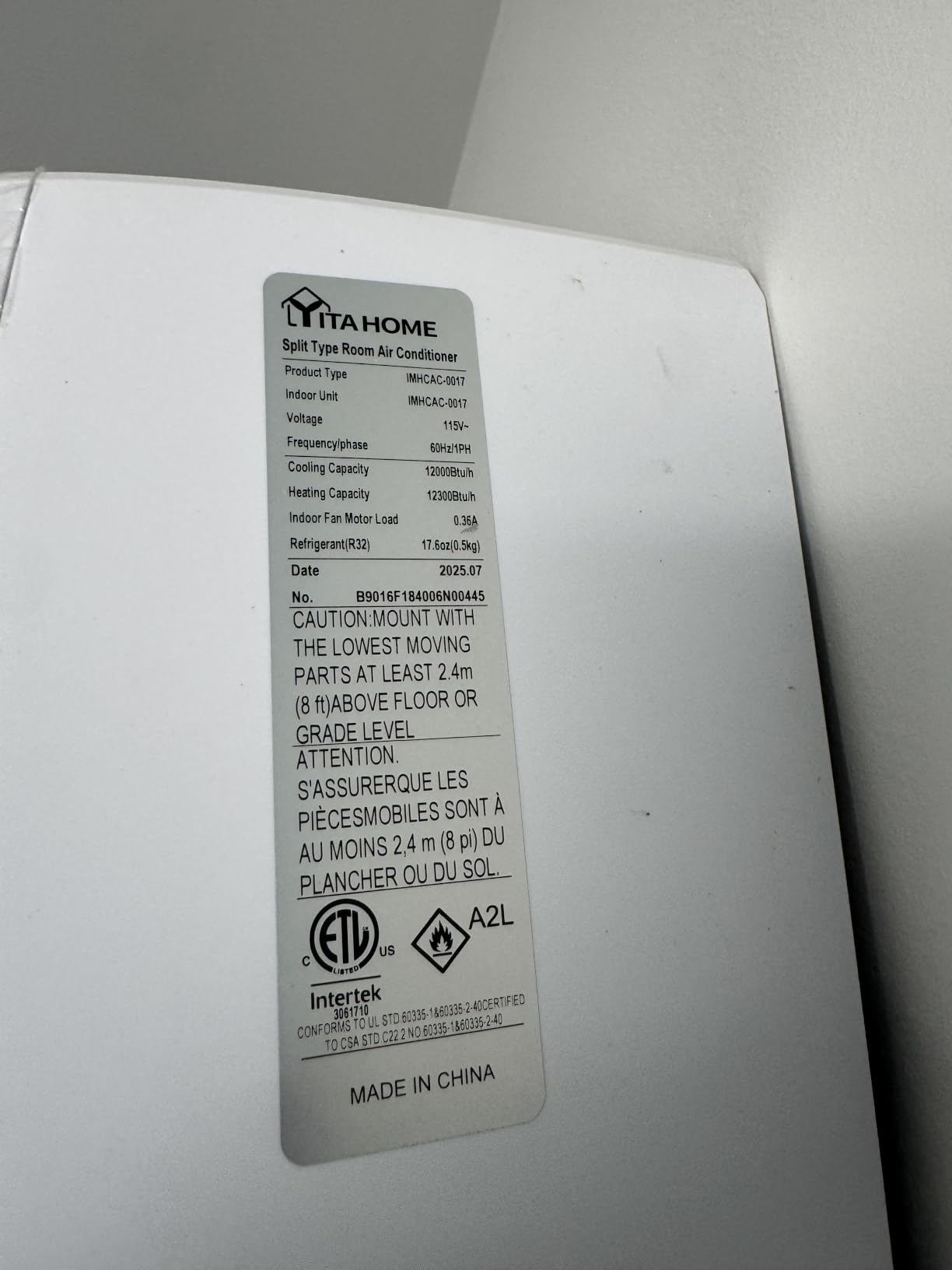 YITAHOME 21 SEER2 18000 BTU Mini Split AC/Heating System 208-230V customer photo 2