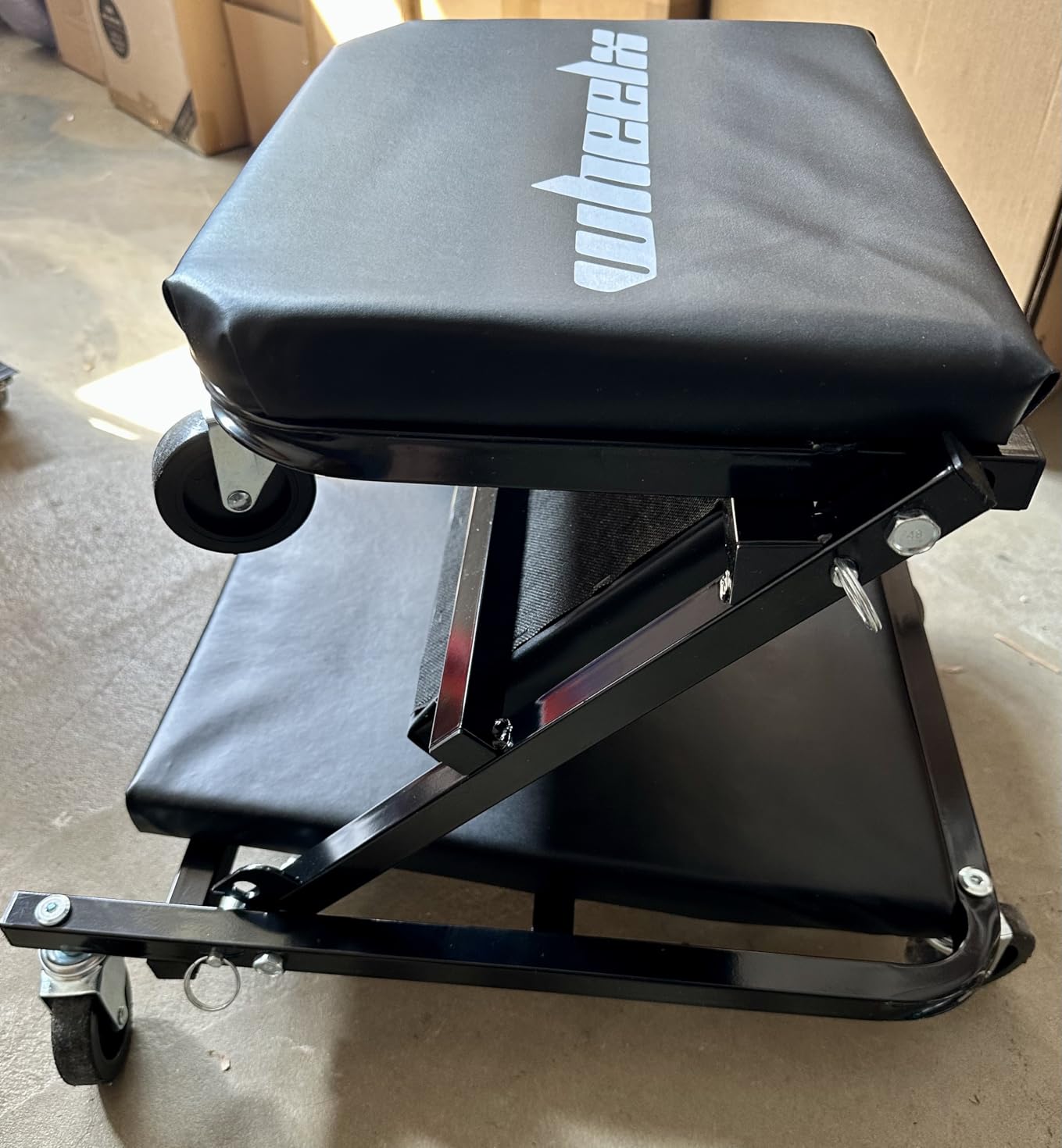 Mechanic Creeper 36 inches 3-in-1 Mode Z Seat 340lbs Capacity, Foldable Garage Adjustable Rolling Folding with 6pcs Wheels Roller, Lay Down Sit Lean Back, Under Car Auto Repair, Black, Man Gift customer photo 1