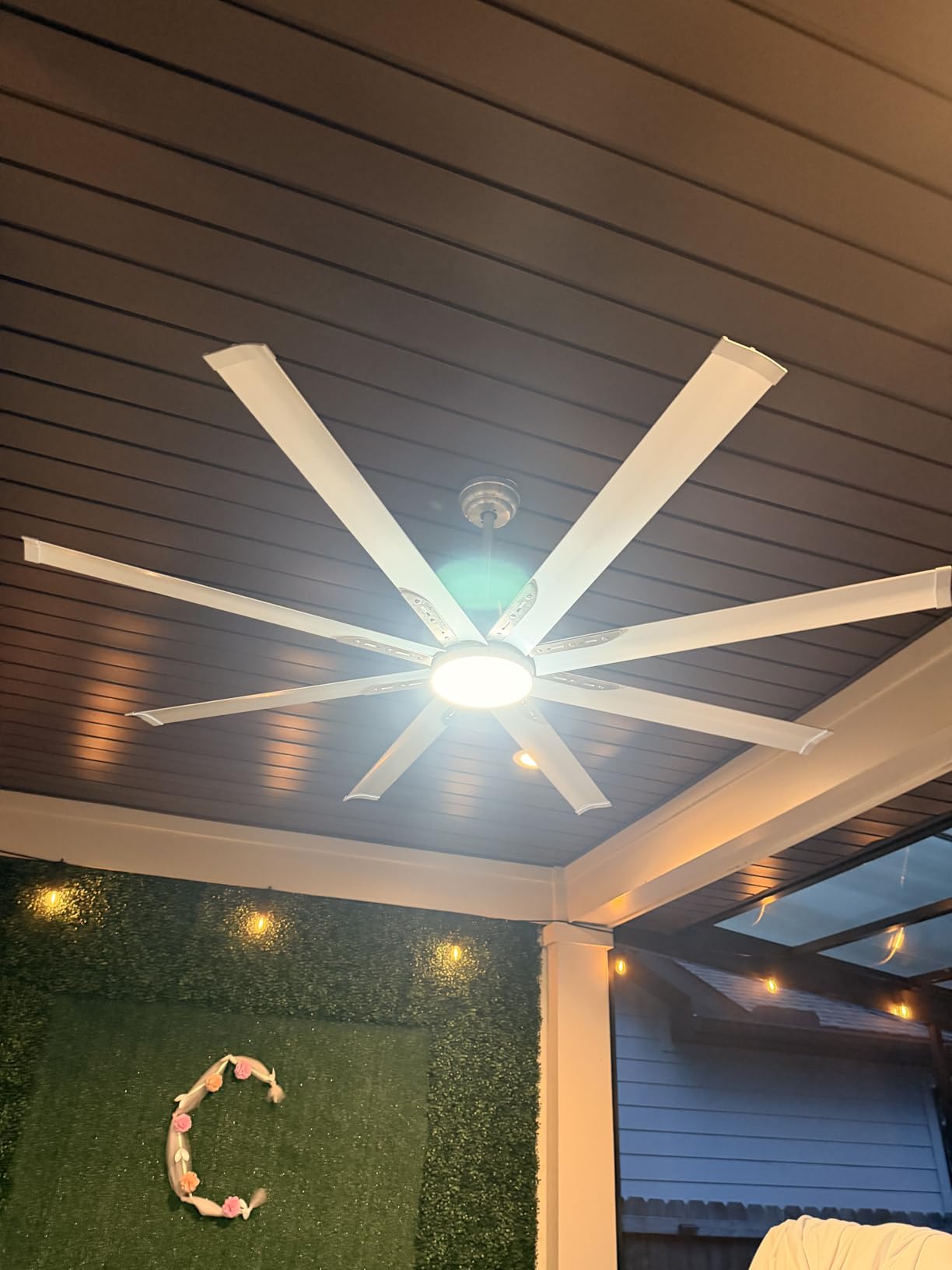 72 Inch Black Smart Ceiling Fan with Light and WIFI Alexa APP Controls customer photo 1