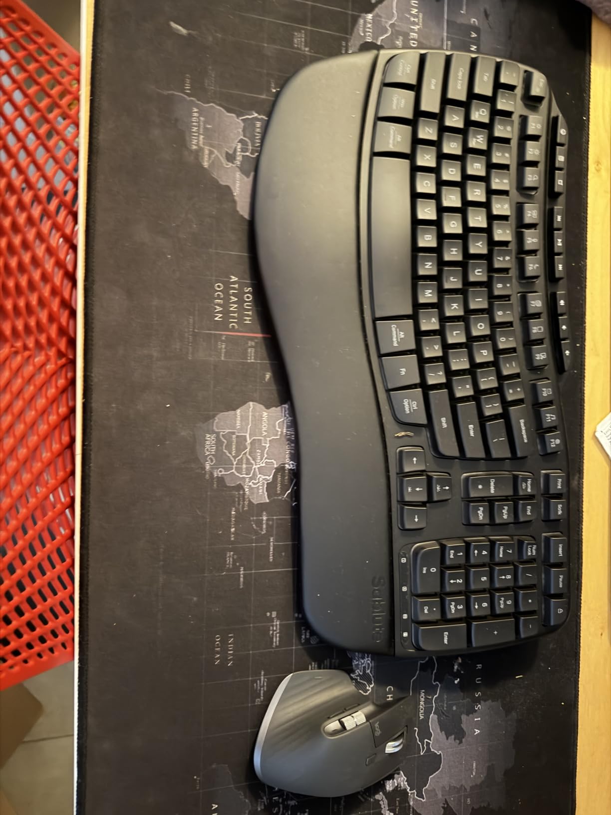 SABLUTE Ergonomic Wireless Keyboard and Mouse Combo, Rechargeable 4000mAh Backlit Keyboard with Soft Faux Lambskin Palm Rest, Wave Keys for Natural Typing, Compatible with Windows/Mac/Chrome OS customer photo 1