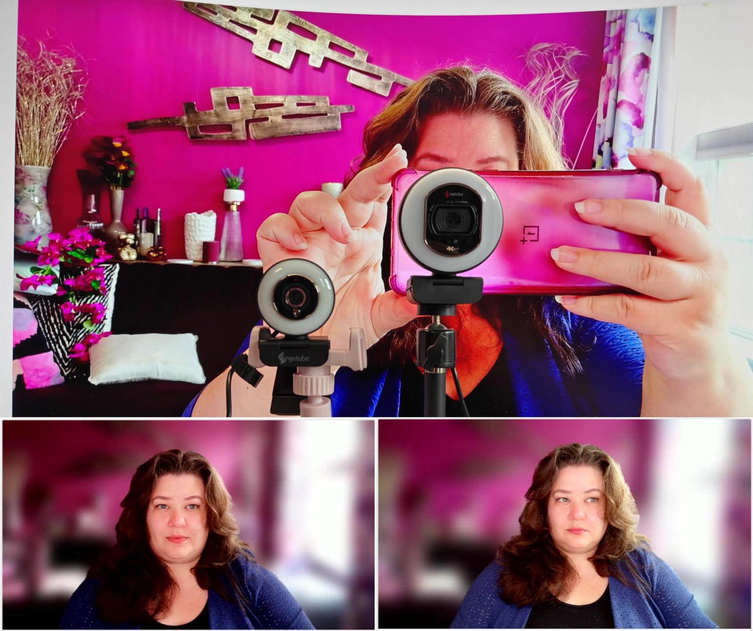 Angetube 4K Webcam with Ring Light, Computer Web Camera for Desktop, Laptop customer photo 1