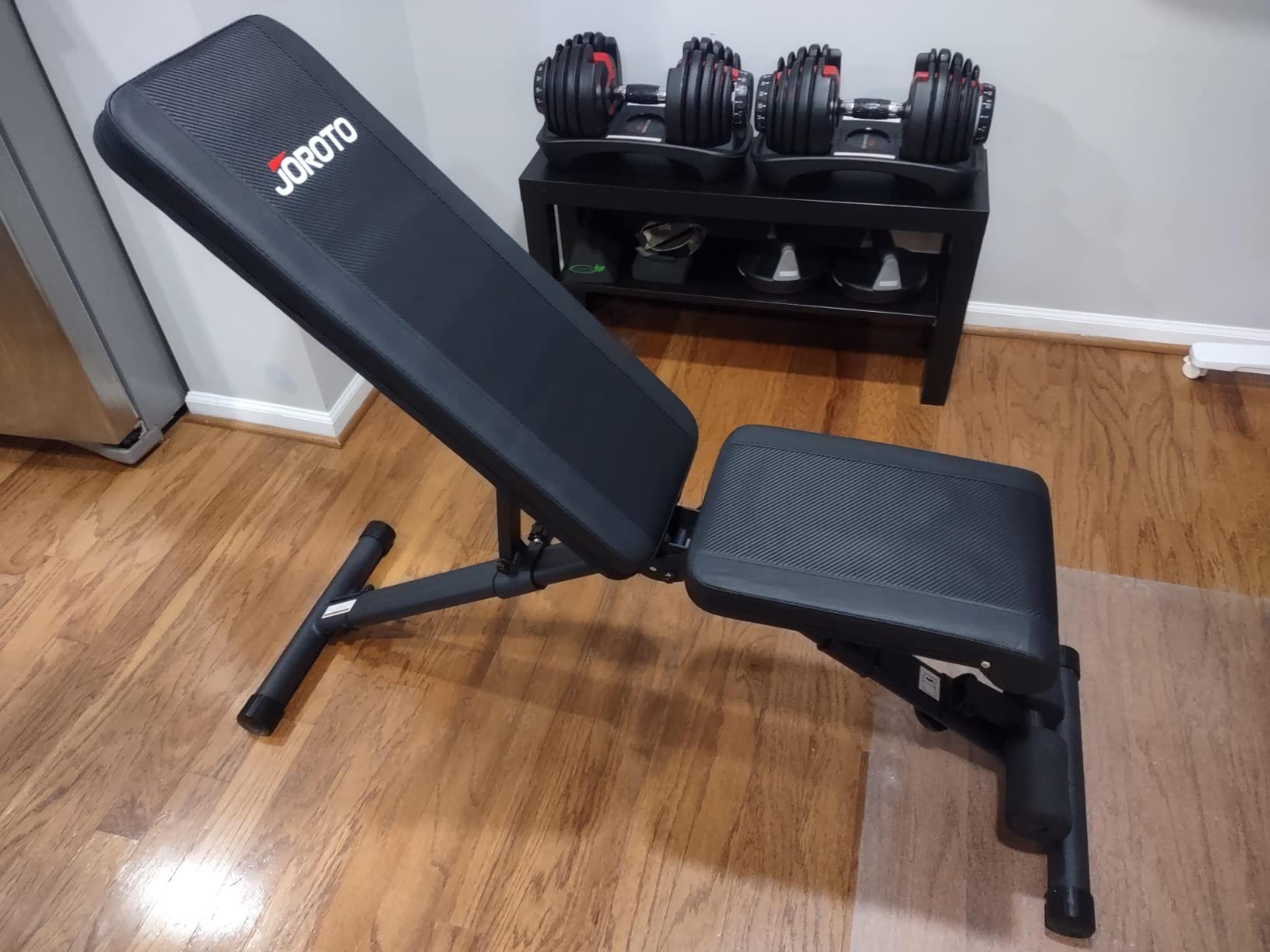 JOROTO Adjustable Weight Bench, Foldable Incline Decline Flat Workout Bench customer photo 2